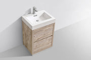 Kube Bath FMB24-NW Bliss 24" Nature Wood Free Standing Single Sink Bathroom Vanity with Reinforced Acrylic Composite Top - view 4