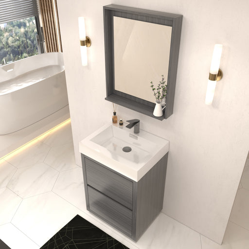 Kube Bath FMB24-VAG Bliss 24" Vulcan Ash Grey Free Standing Single Sink Bathroom Vanity with Reinforced Acrylic Composite Top - view 2