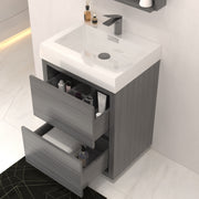 Kube Bath FMB24-VAG Bliss 24" Vulcan Ash Grey Free Standing Single Sink Bathroom Vanity with Reinforced Acrylic Composite Top - view 4