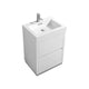 Kube Bath FMB24-GW Bliss 24" High Gloss White Free Standing Single Sink Bathroom Vanity with Reinforced Acrylic Composite Top