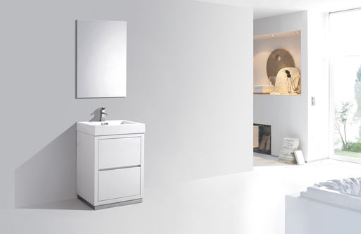 Kube Bath FMB24-GW Bliss 24" High Gloss White Free Standing Single Sink Bathroom Vanity with Reinforced Acrylic Composite Top - view 2