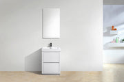 Kube Bath FMB24-GW Bliss 24" High Gloss White Free Standing Single Sink Bathroom Vanity with Reinforced Acrylic Composite Top - view 3