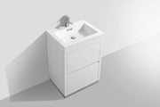 Kube Bath FMB24-GW Bliss 24" High Gloss White Free Standing Single Sink Bathroom Vanity with Reinforced Acrylic Composite Top - view 4