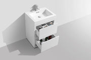 Kube Bath FMB24-GW Bliss 24" High Gloss White Free Standing Single Sink Bathroom Vanity with Reinforced Acrylic Composite Top - view 5