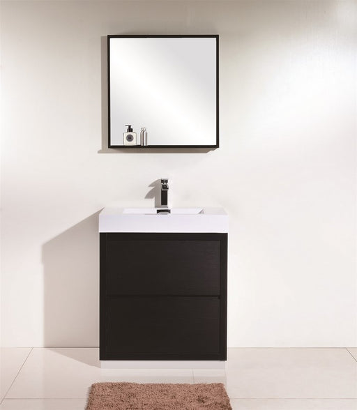 Kube Bath FMB30-BK Bliss 30" Black Free Standing Single Sink Bathroom Vanity with Reinforced Acrylic Composite Top - view 2