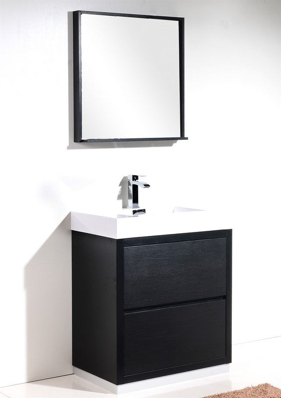 Kube Bath FMB30-BK Bliss 30" Black Free Standing Single Sink Bathroom Vanity with Reinforced Acrylic Composite Top - view 7