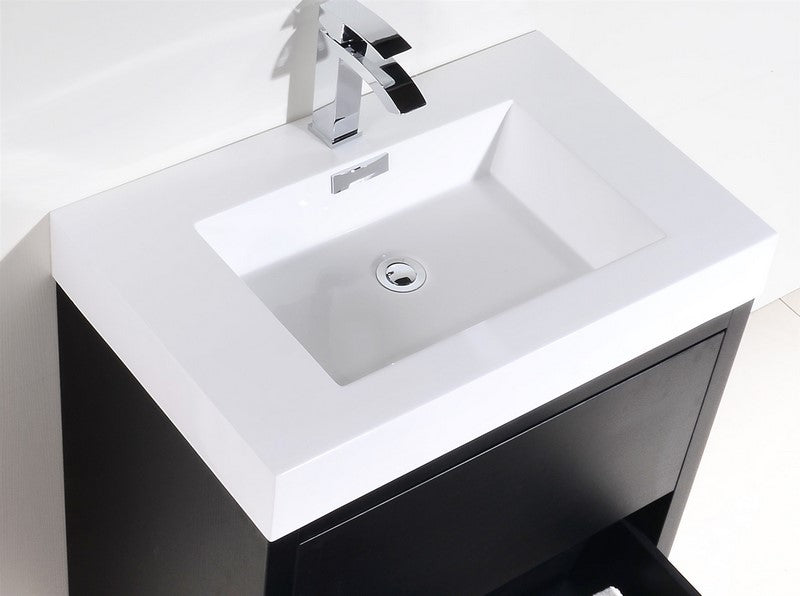 Kube Bath FMB30-BK Bliss 30" Black Free Standing Single Sink Bathroom Vanity with Reinforced Acrylic Composite Top - view 6