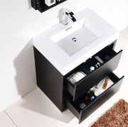 Kube Bath FMB30-BK Bliss 30" Black Free Standing Single Sink Bathroom Vanity with Reinforced Acrylic Composite Top - view 3