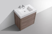 Kube Bath FMB30-BTN Bliss 30" Butternut Free Standing Single Sink Bathroom Vanity with Reinforced Acrylic Composite Top - view 4