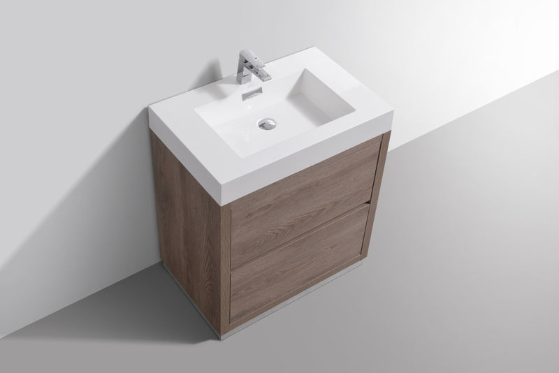 Kube Bath FMB30-BTN Bliss 30" Butternut Free Standing Single Sink Bathroom Vanity with Reinforced Acrylic Composite Top - view 4