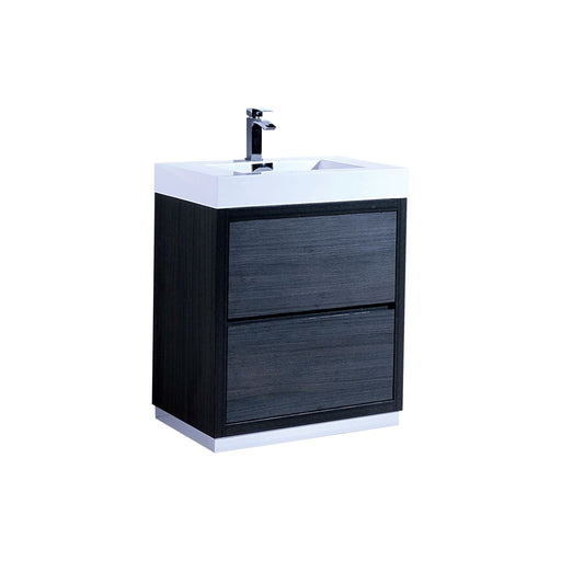 Kube Bath FMB30-GO Bliss 30" Gray Oak Free Standing Single Sink Bathroom Vanity with Reinforced Acrylic Composite Top