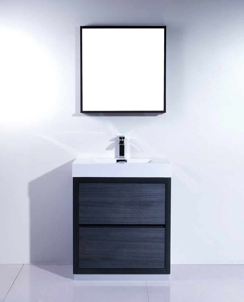 Kube Bath FMB30-GO Bliss 30" Gray Oak Free Standing Single Sink Bathroom Vanity with Reinforced Acrylic Composite Top - view 2