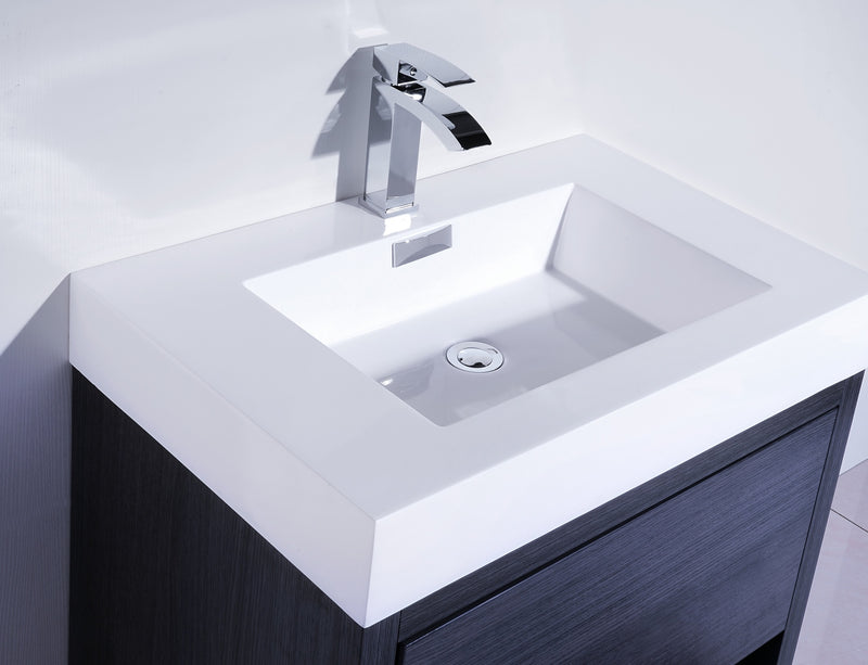 Kube Bath FMB30-GO Bliss 30" Gray Oak Free Standing Single Sink Bathroom Vanity with Reinforced Acrylic Composite Top - view 4