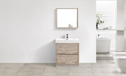 Kube Bath FMB30-NW Bliss 30" Nature Wood Free Standing Single Sink Bathroom Vanity with Reinforced Acrylic Composite Top - view 2