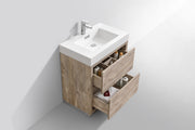 Kube Bath FMB30-NW Bliss 30" Nature Wood Free Standing Single Sink Bathroom Vanity with Reinforced Acrylic Composite Top - view 5