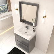 Kube Bath FMB30-VAG Bliss 30" Vulcan Ash Grey Free Standing Single Sink Bathroom Vanity with Reinforced Acrylic Composite Top - view 2