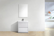 Kube Bath FMB30-GW Bliss 30" High Gloss White Free Standing Single Sink Bathroom Vanity with Reinforced Acrylic Composite Top - view 3