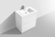 Kube Bath FMB30-GW Bliss 30" High Gloss White Free Standing Single Sink Bathroom Vanity with Reinforced Acrylic Composite Top - view 4