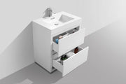 Kube Bath FMB30-GW Bliss 30" High Gloss White Free Standing Single Sink Bathroom Vanity with Reinforced Acrylic Composite Top - view 5