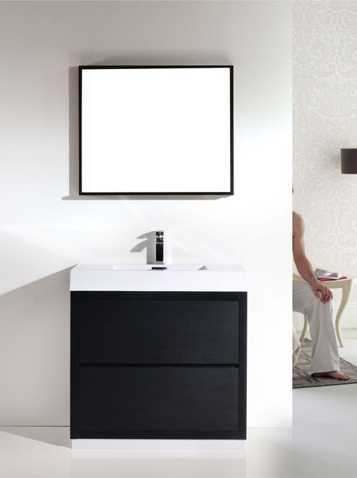 Kube Bath FMB36-BK Bliss 36" Black Free Standing Single Sink Bathroom Vanity with Reinforced Acrylic Composite Top - view 2
