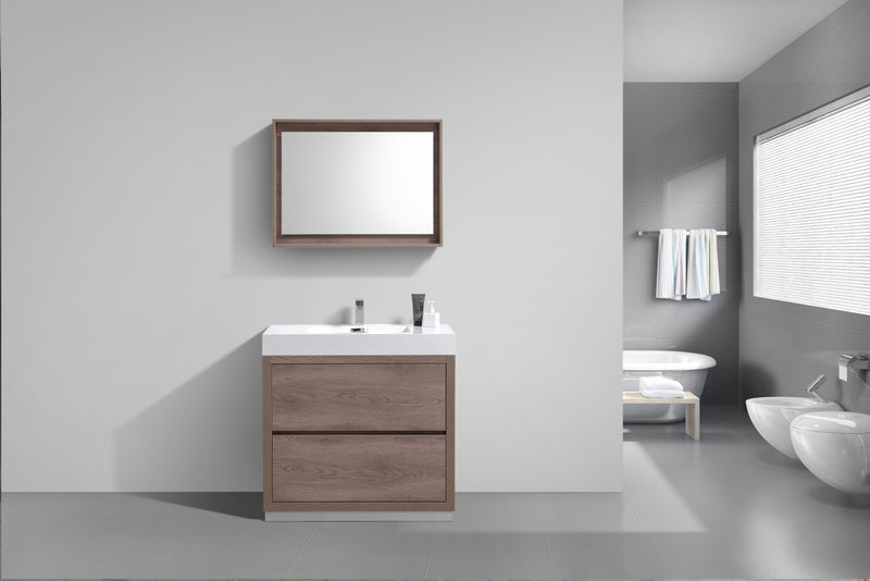 Kube Bath FMB36-BTN Bliss 36" Butternut Free Standing Single Sink Bathroom Vanity with Reinforced Acrylic Composite Top - view 2