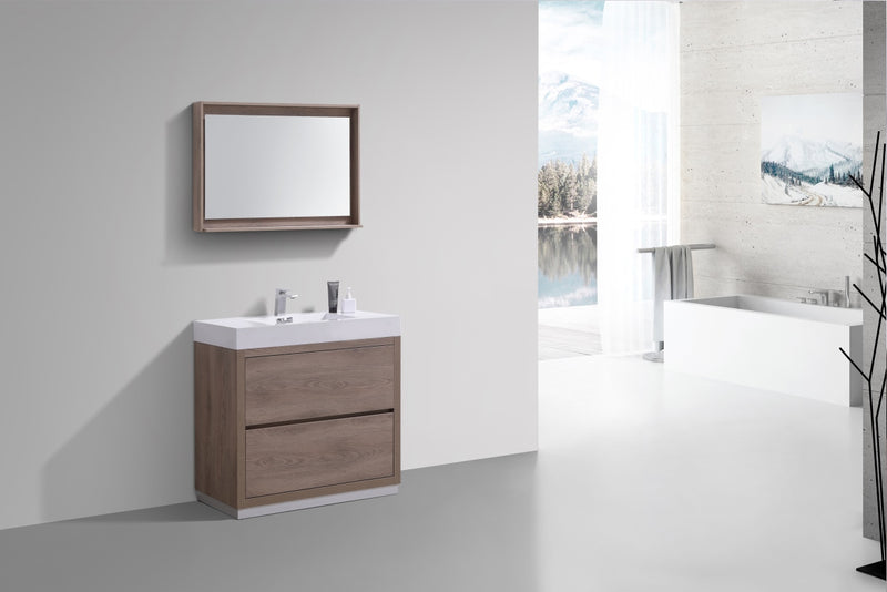 Kube Bath FMB36-BTN Bliss 36" Butternut Free Standing Single Sink Bathroom Vanity with Reinforced Acrylic Composite Top - view 3