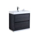 Kube Bath FMB36-GO Bliss 36" Gray Oak Free Standing Single Sink Bathroom Vanity with Reinforced Acrylic Composite Top
