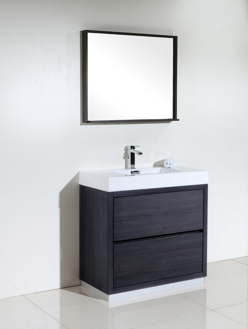 Kube Bath FMB36-GO Bliss 36" Gray Oak Free Standing Single Sink Bathroom Vanity with Reinforced Acrylic Composite Top - view 2
