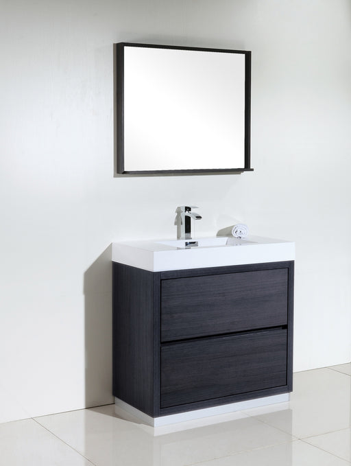 Kube Bath FMB36-GO Bliss 36" Gray Oak Free Standing Single Sink Bathroom Vanity with Reinforced Acrylic Composite Top - view 2