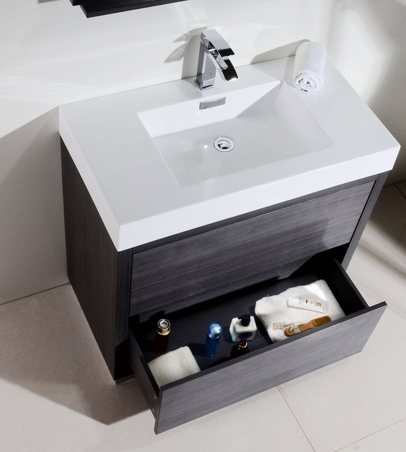 Kube Bath FMB36-GO Bliss 36" Gray Oak Free Standing Single Sink Bathroom Vanity with Reinforced Acrylic Composite Top - view 5