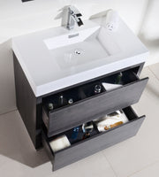 Kube Bath FMB36-GO Bliss 36" Gray Oak Free Standing Single Sink Bathroom Vanity with Reinforced Acrylic Composite Top - view 4