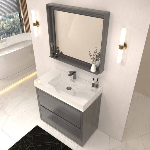Kube Bath FMB36-VAG Bliss 36" Vulcan Ash Grey Free Standing Single Sink Bathroom Vanity with Reinforced Acrylic Composite Top - view 2