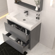 Kube Bath FMB36-VAG Bliss 36" Vulcan Ash Grey Free Standing Single Sink Bathroom Vanity with Reinforced Acrylic Composite Top - view 4