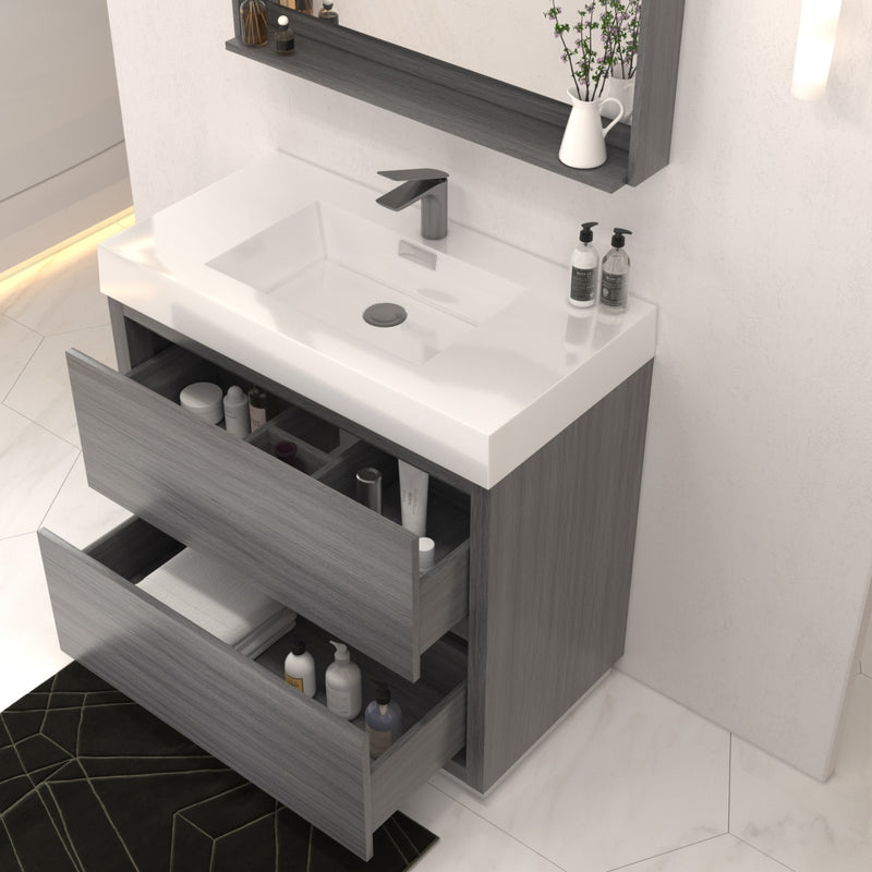 Kube Bath FMB36-VAG Bliss 36" Vulcan Ash Grey Free Standing Single Sink Bathroom Vanity with Reinforced Acrylic Composite Top - view 4