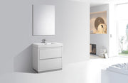 Kube Bath FMB36-GW Bliss 36" High Gloss White Free Standing Single Sink Bathroom Vanity with Reinforced Acrylic Composite Top - view 2