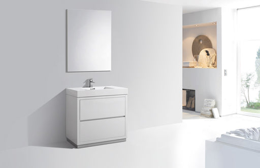 Kube Bath FMB36-GW Bliss 36" High Gloss White Free Standing Single Sink Bathroom Vanity with Reinforced Acrylic Composite Top - view 2