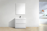 Kube Bath FMB36-GW Bliss 36" High Gloss White Free Standing Single Sink Bathroom Vanity with Reinforced Acrylic Composite Top - view 3