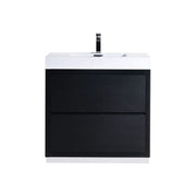 Kube Bath FMB40-BK Bliss 40" Black Free Standing Single Sink Bathroom Vanity with Reinforced Acrylic Composite Top
