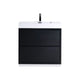 Kube Bath FMB40-BK Bliss 40" Black Free Standing Single Sink Bathroom Vanity with Reinforced Acrylic Composite Top