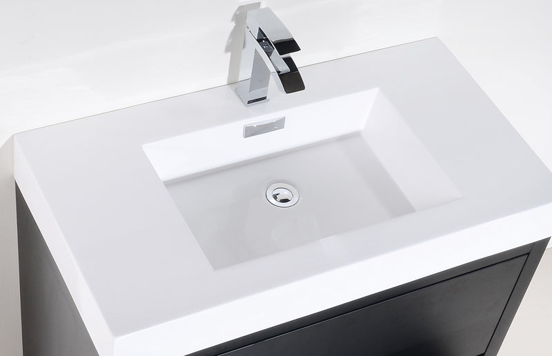 Kube Bath FMB40-BK Bliss 40" Black Free Standing Single Sink Bathroom Vanity with Reinforced Acrylic Composite Top - view 2
