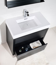Kube Bath FMB40-BK Bliss 40" Black Free Standing Single Sink Bathroom Vanity with Reinforced Acrylic Composite Top - view 4