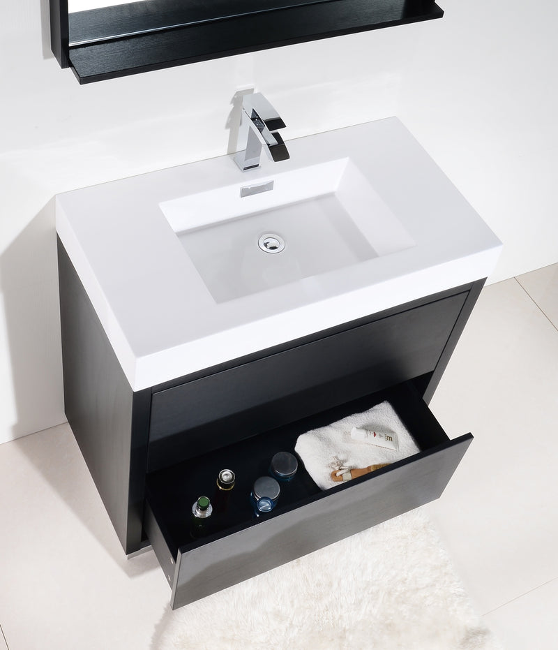 Kube Bath FMB40-BK Bliss 40" Black Free Standing Single Sink Bathroom Vanity with Reinforced Acrylic Composite Top - view 4