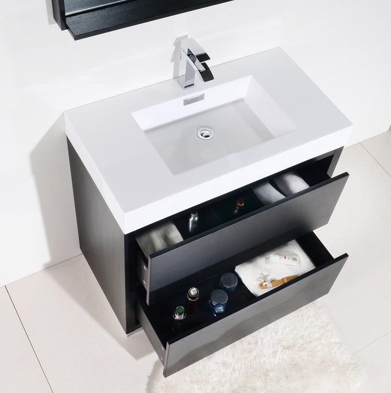 Kube Bath FMB40-BK Bliss 40" Black Free Standing Single Sink Bathroom Vanity with Reinforced Acrylic Composite Top - view 3