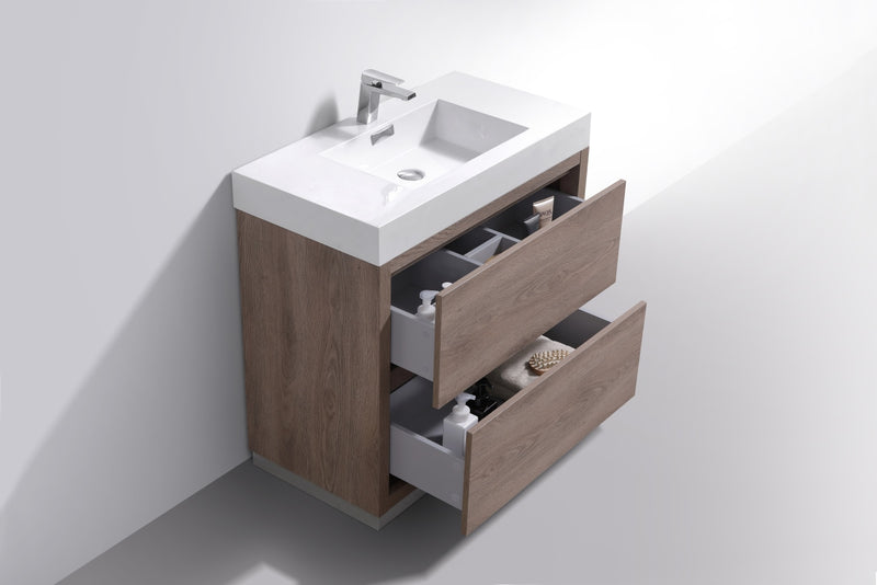 Kube Bath FMB40-BTN Bliss 40" Butternut Free Standing Single Sink Bathroom Vanity with Reinforced Acrylic Composite Top - view 5