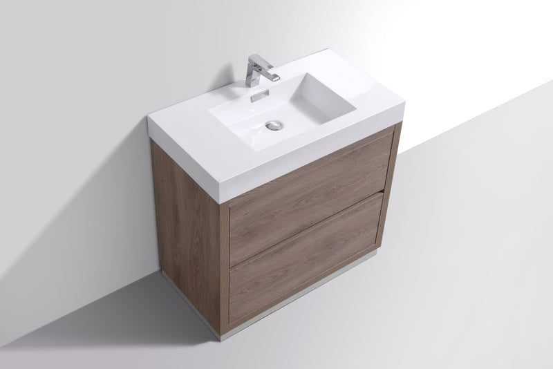 Kube Bath FMB40-BTN Bliss 40" Butternut Free Standing Single Sink Bathroom Vanity with Reinforced Acrylic Composite Top - view 4