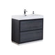 Kube Bath FMB40-GO Bliss 40" Gray Oak Free Standing Single Sink Bathroom Vanity with Reinforced Acrylic Composite Top
