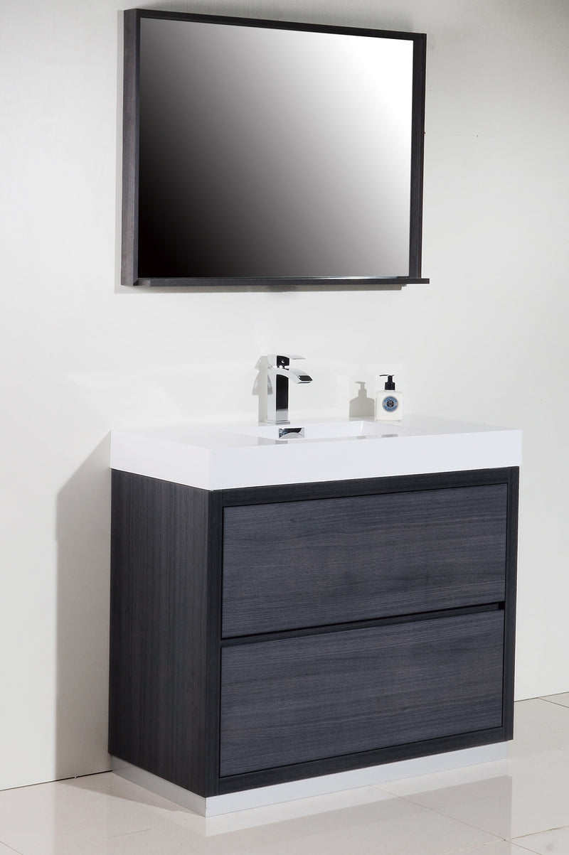 Kube Bath FMB40-GO Bliss 40" Gray Oak Free Standing Single Sink Bathroom Vanity with Reinforced Acrylic Composite Top - view 3