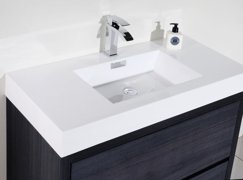 Kube Bath FMB40-GO Bliss 40" Gray Oak Free Standing Single Sink Bathroom Vanity with Reinforced Acrylic Composite Top - view 4