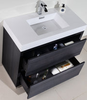 Kube Bath FMB40-GO Bliss 40" Gray Oak Free Standing Single Sink Bathroom Vanity with Reinforced Acrylic Composite Top - view 5