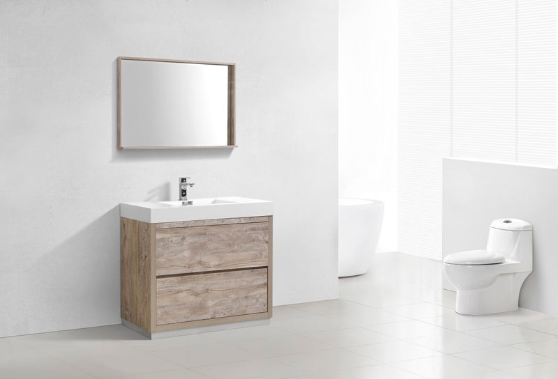 Kube Bath FMB40-NW Bliss 40" Nature Wood Free Standing Single Sink Bathroom Vanity with Reinforced Acrylic Composite Top - view 3